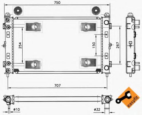 Радиатор, охлаждение двигателя NRF 50232 EASY FIT