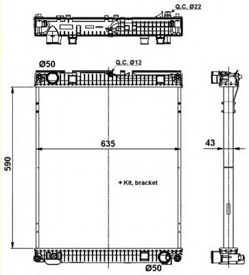 Радіатор, охолодження двигуна NRF 509873