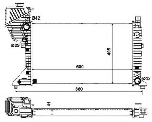 Радиатор, охлаждение двигателя NRF 55349A