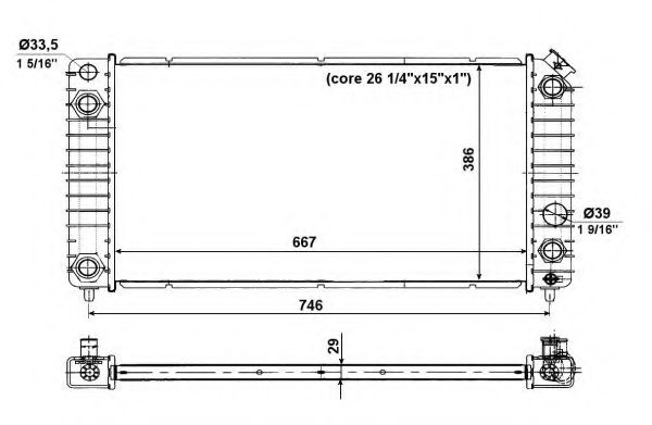Радиатор, охлаждение двигателя NRF 56011