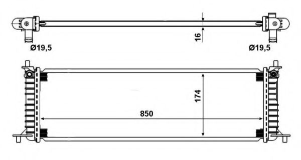 Радиатор, охлаждение двигателя NRF 58790