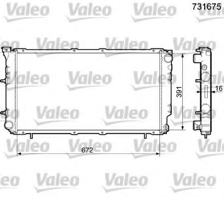 Радиатор, охлаждение двигателя VALEO 731675