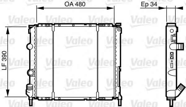 Радиатор, охлаждение двигателя VALEO 732474