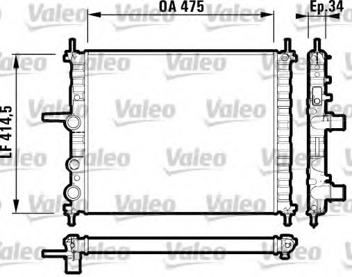 Радиатор, охлаждение двигателя VALEO 732557