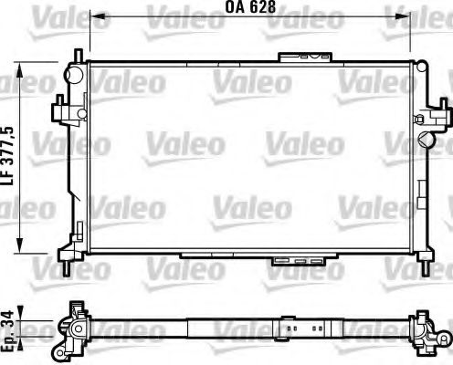 Радиатор, охлаждение двигателя VALEO 732824
