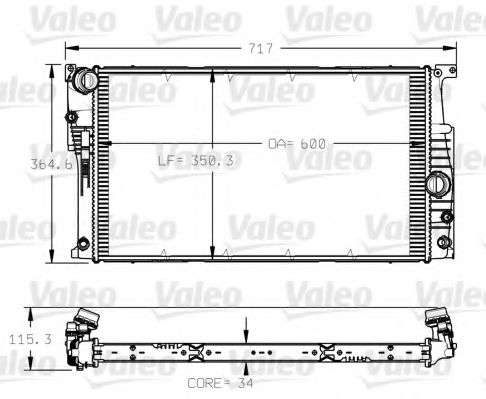 Радиатор, охлаждение двигателя VALEO 735623