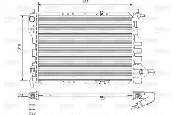Радиатор, охлаждение двигателя VALEO 701598