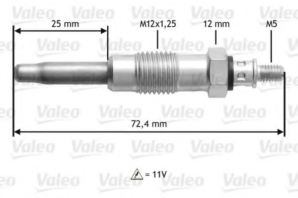 Свеча накала VALEO 345100 - Фото 1