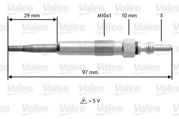 Свеча накала VALEO 345125 - Фото 1