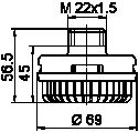 Глушитель шума, пневматическая система WABCO 432 407 060 0 - Фото 1