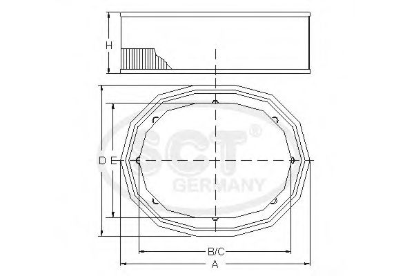 Воздушный фильтр SCT SB 092 - Фото 1