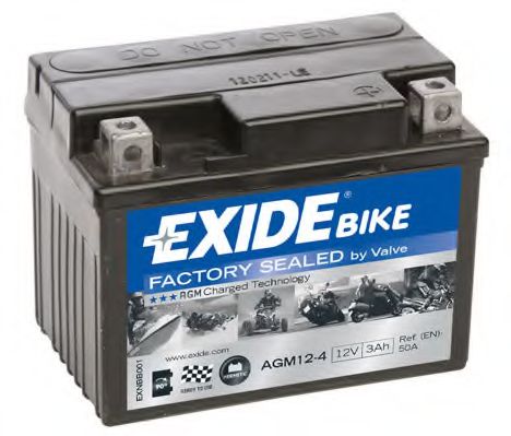 Стартерная аккумуляторная батарея EXIDE AGM12-4