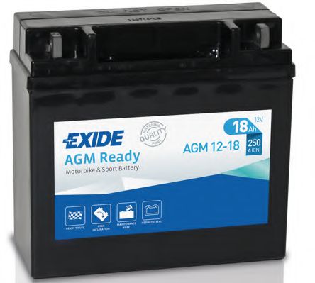 Стартерная аккумуляторная батарея EXIDE AGM12-18