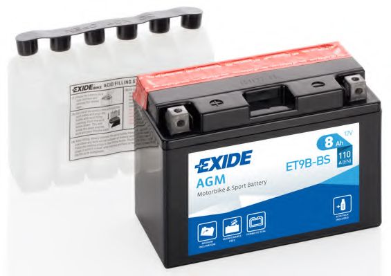 Стартерная аккумуляторная батарея EXIDE ET9B-BS