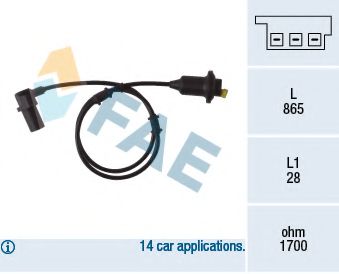 Датчик вращения колеса FAE 78082