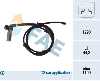 Датчик вращения колеса FAE 78068