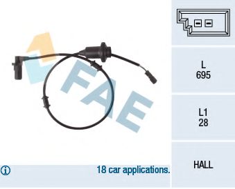 Датчик вращения колеса FAE 78108