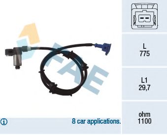 Датчик вращения колеса FAE 78054