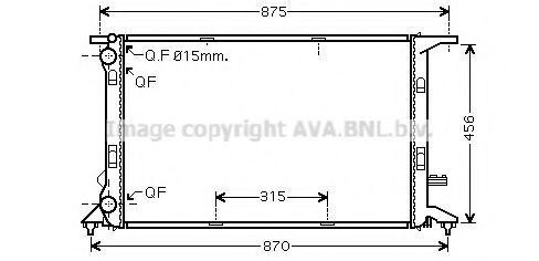Радиатор, охлаждение двигателя AVA QUALITY COOLING AI2292
