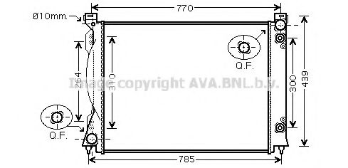 Радиатор, охлаждение двигателя AVA QUALITY COOLING AIA2253