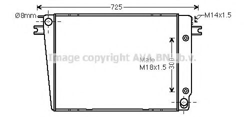Радиатор, охлаждение двигателя AVA QUALITY COOLING BW2251