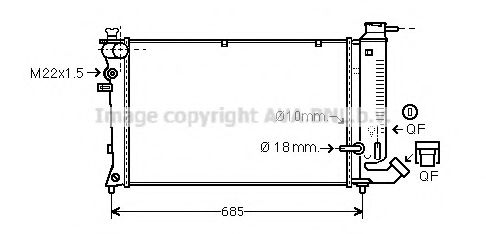 Радиатор, охлаждение двигателя AVA QUALITY COOLING CN2114