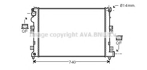 Радіатор, охолодження двигуна AVA QUALITY COOLING CNA2208
