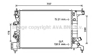 Радіатор, охолодження двигуна AVA QUALITY COOLING CTA2047