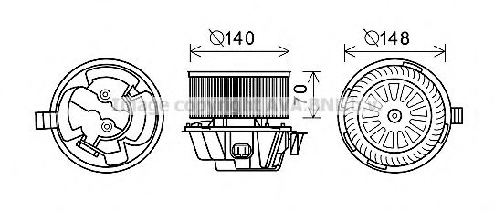 Вентилятор отопителя AVA QUALITY COOLING DA8012