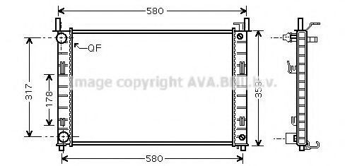 Радиатор, охлаждение двигателя AVA QUALITY COOLING FD2324