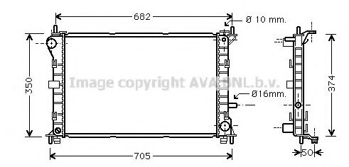 Радиатор, охлаждение двигателя AVA QUALITY COOLING FD2379