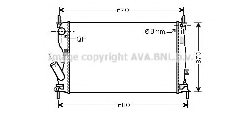 Радиатор, охлаждение двигателя AVA QUALITY COOLING FDA2408