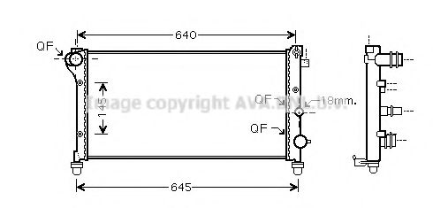 Радиатор, охлаждение двигателя AVA QUALITY COOLING FT2292