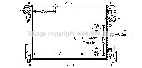 Радиатор, охлаждение двигателя AVA QUALITY COOLING MS2452