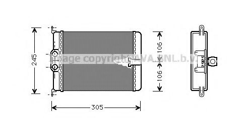 Радиатор отопителя AVA QUALITY COOLING MS6187
