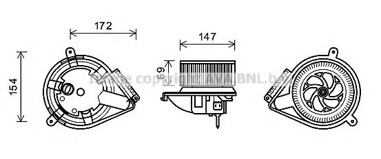 Вентилятор отопителя AVA QUALITY COOLING MS8616