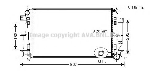 Радиатор, охлаждение двигателя AVA QUALITY COOLING MSA2402