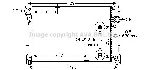 Радиатор, охлаждение двигателя AVA QUALITY COOLING MSA2475
