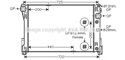 Радиатор, охлаждение двигателя AVA QUALITY COOLING MSA2546