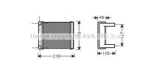 Радиатор отопителя AVA QUALITY COOLING MSA6385