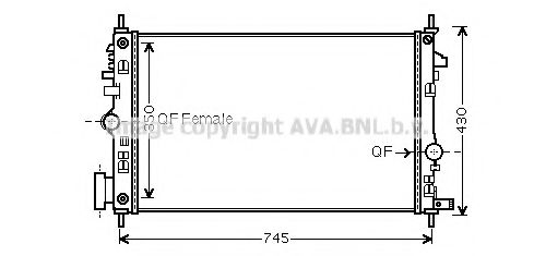 Радиатор, охлаждение двигателя AVA QUALITY COOLING OL2473