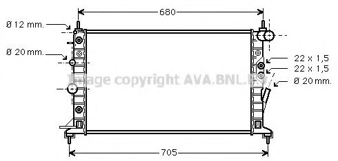Радиатор, охлаждение двигателя AVA QUALITY COOLING OLA2222