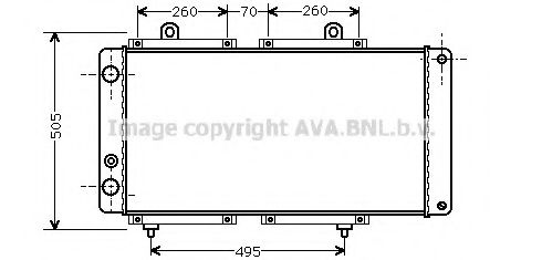 Радіатор, охолодження двигуна AVA QUALITY COOLING PE2033