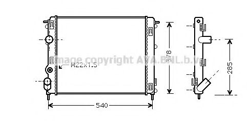 Радиатор, охлаждение двигателя AVA QUALITY COOLING RT2302