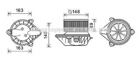 Вентилятор отопителя AVA QUALITY COOLING RT8587