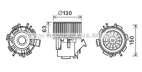 Вентилятор отопителя AVA QUALITY COOLING RT8599