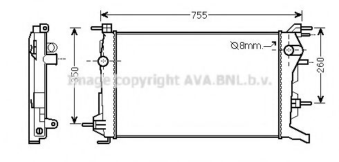 Радиатор, охлаждение двигателя AVA QUALITY COOLING RTA2460