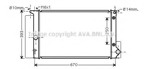 Радиатор, охлаждение двигателя AVA QUALITY COOLING TO2695