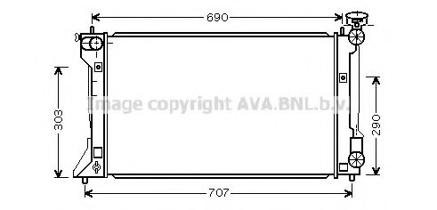 Радиатор, охлаждение двигателя AVA QUALITY COOLING TOA2333
