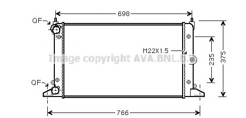 Радиатор, охлаждение двигателя AVA QUALITY COOLING VW2188